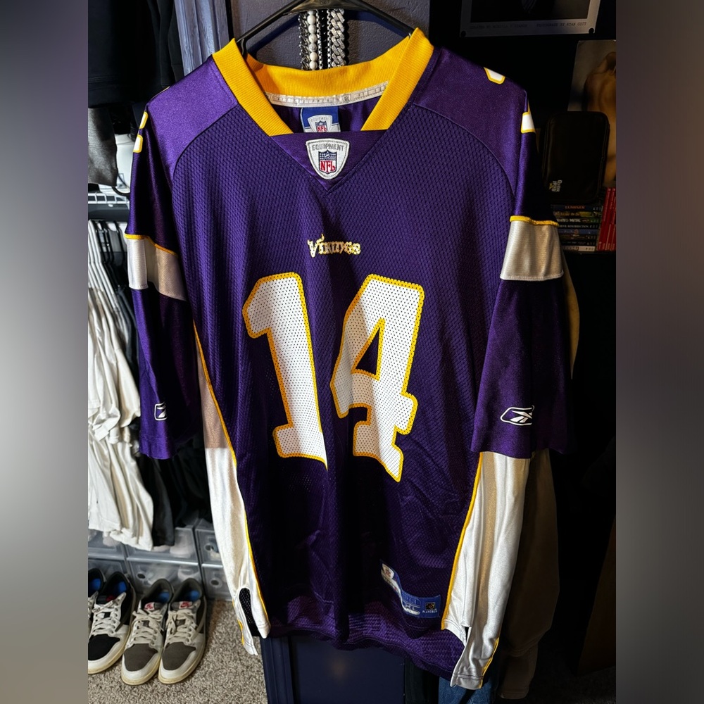 🔥Reebok Minnesota Vikings Almost Vintage Brad Johnson #14 Jersey 2005 Size XL🔥